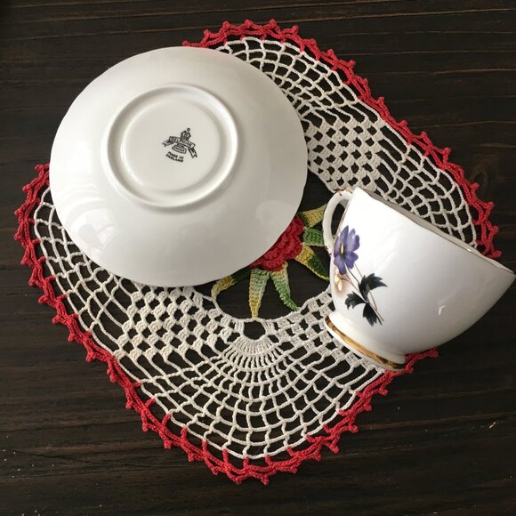 Delphine Purple Flower Bone China Teacup & Saucer Set - Picture 9 of 11